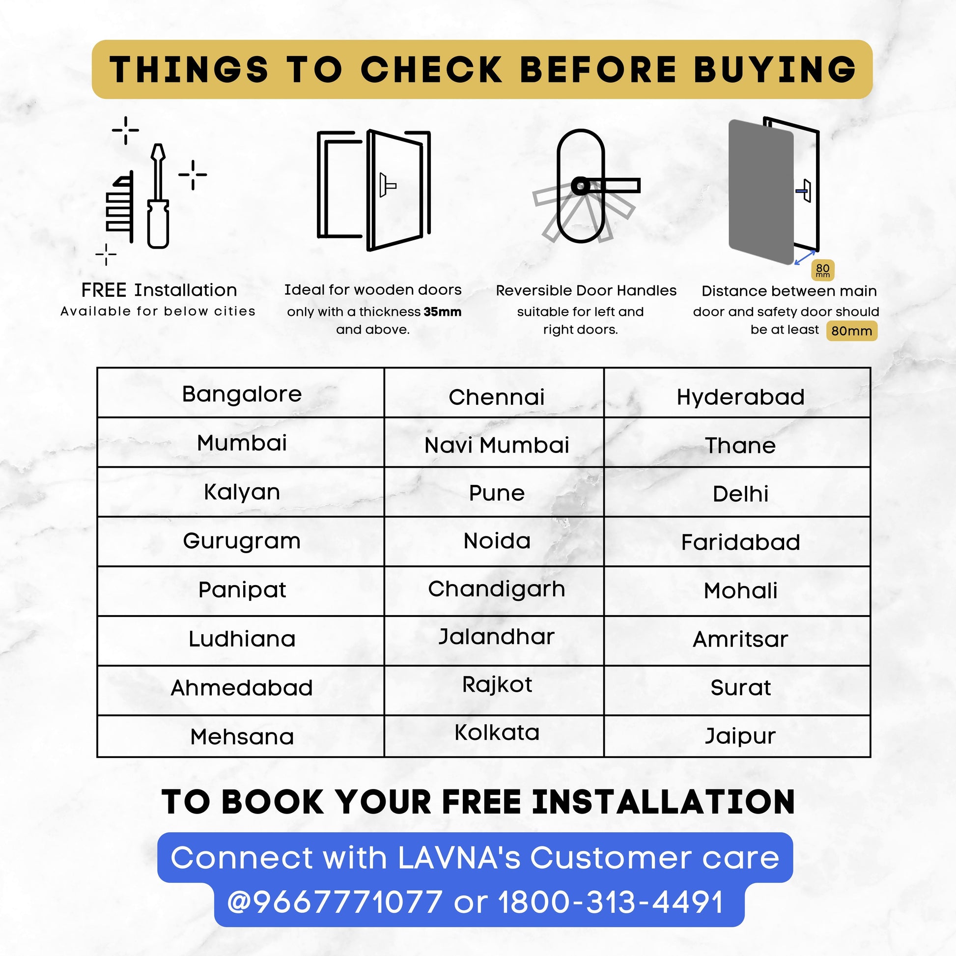 LAVNA LA24 Best Smart Digital Door Lock for home and office