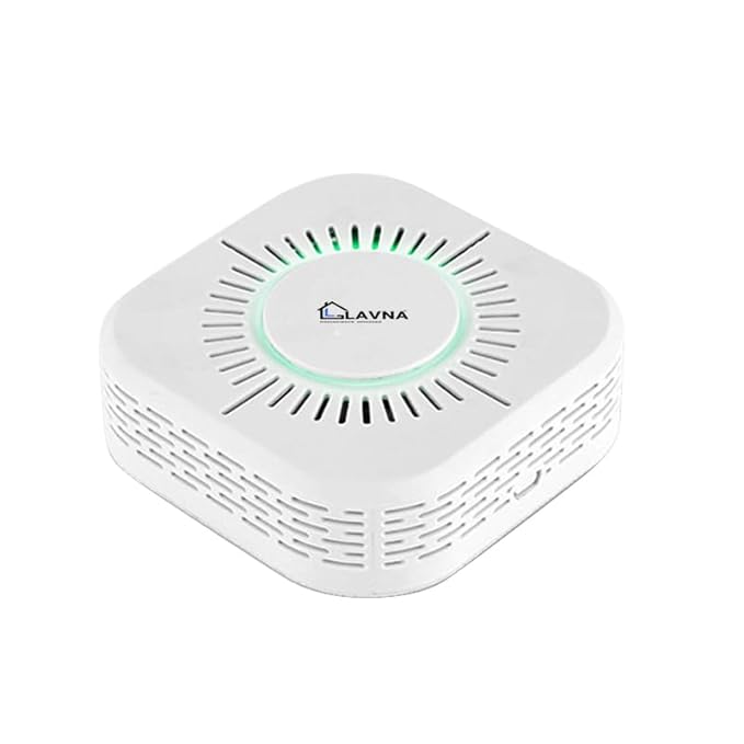 LAVNA Smart Smoke Detector with Alarm, Fire Alarm Battery Operated with 80db Sound and Light Warning