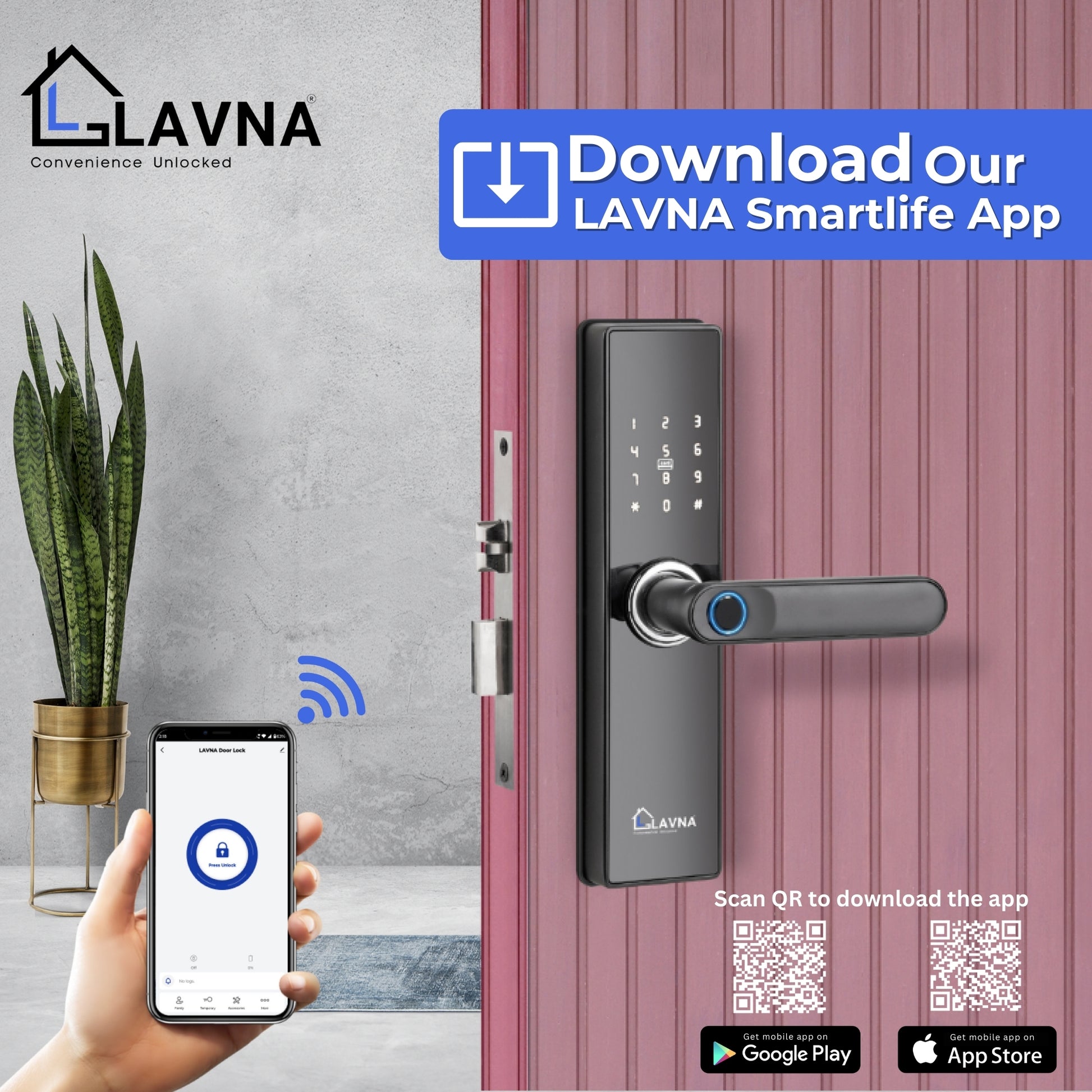 LAVNA LA16 Fingerprint Door Lock