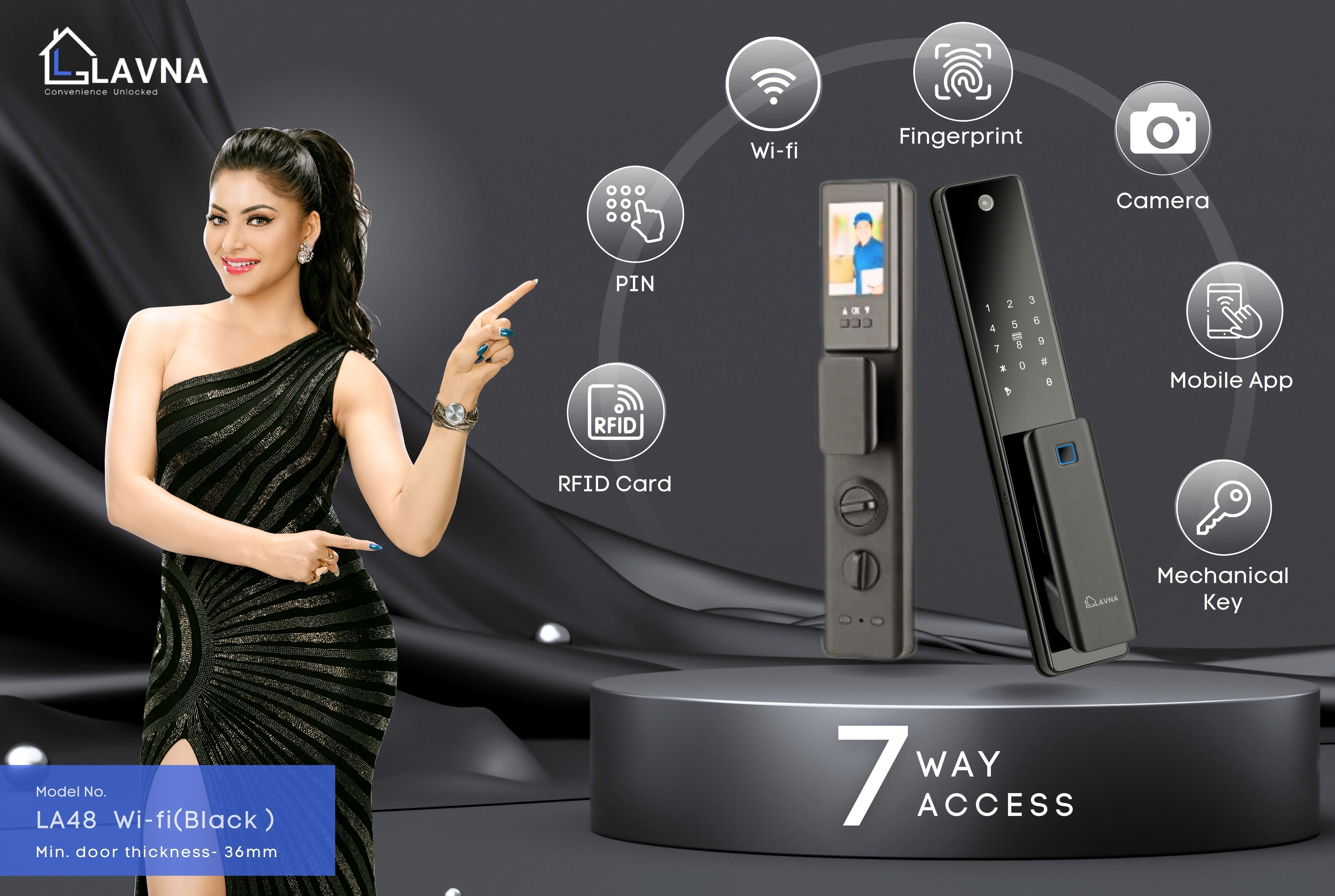 LAVNA Smart Door Lock with Fingerprint | Camera | WiFi | Mobile App ...