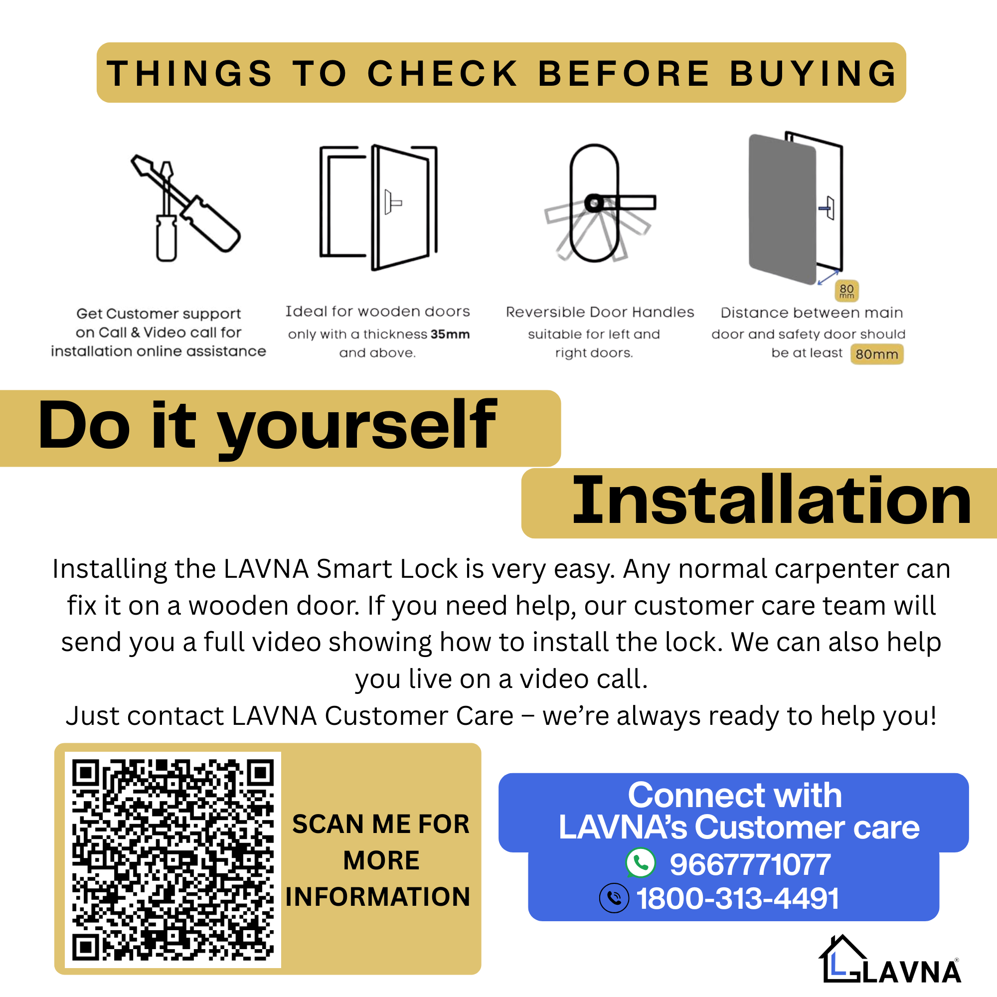 LAVNA Locks LA 8 bt smart door lock
